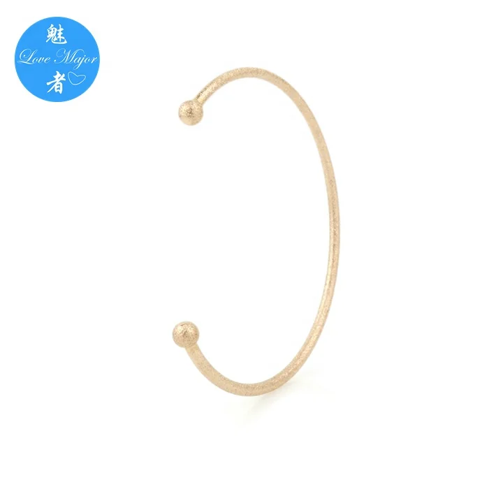 Rose Gold Plated Sand Blasting Cuff Bangle Fashion Jewelry Rigid Fit Stainless Steel Bangle For Women