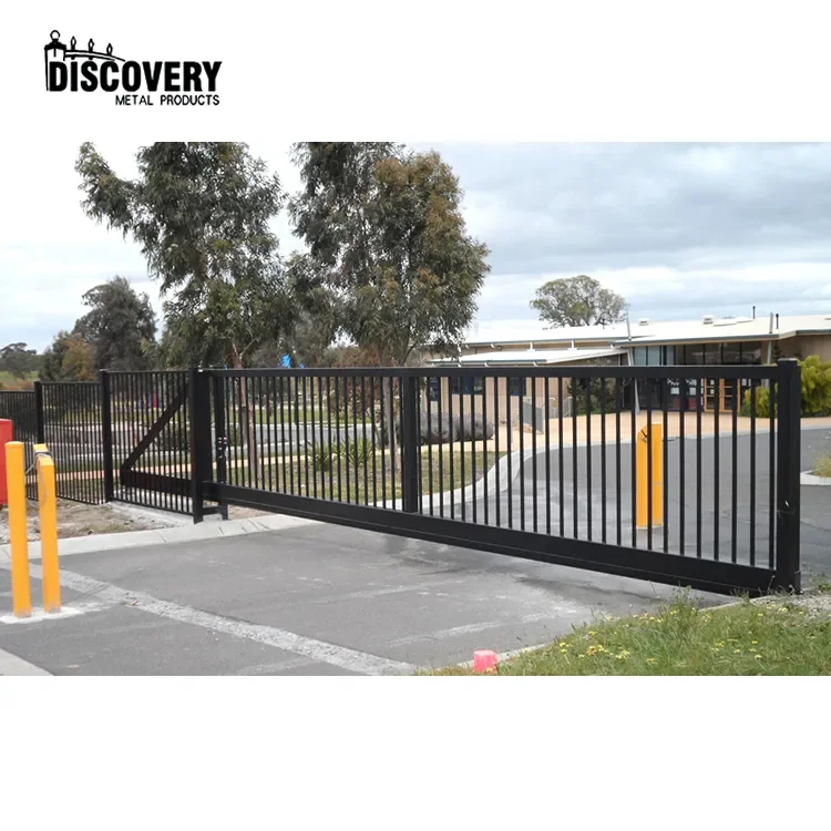 Hot sale outdoor entrance gate automatic metal sliding gate with opener powder coated aluminum driveway gates