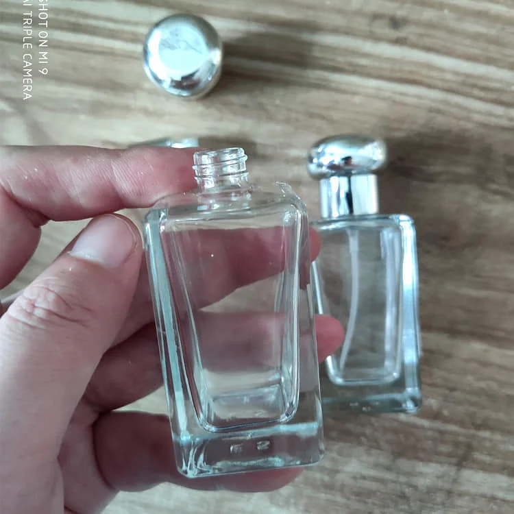 Пустые прозрачные квадратные многоразовые флаконы Jo Malone 30 мл стеклянная бутылка-распылитель с алюминиевым атомайзером для