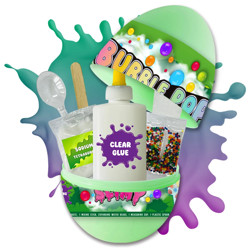 2024 Gift Slime Eggs Kit For Girls Slime Making Kit For Kids Age 8-12 DIY Soft Glitter Glossy Metallic Slime Toy