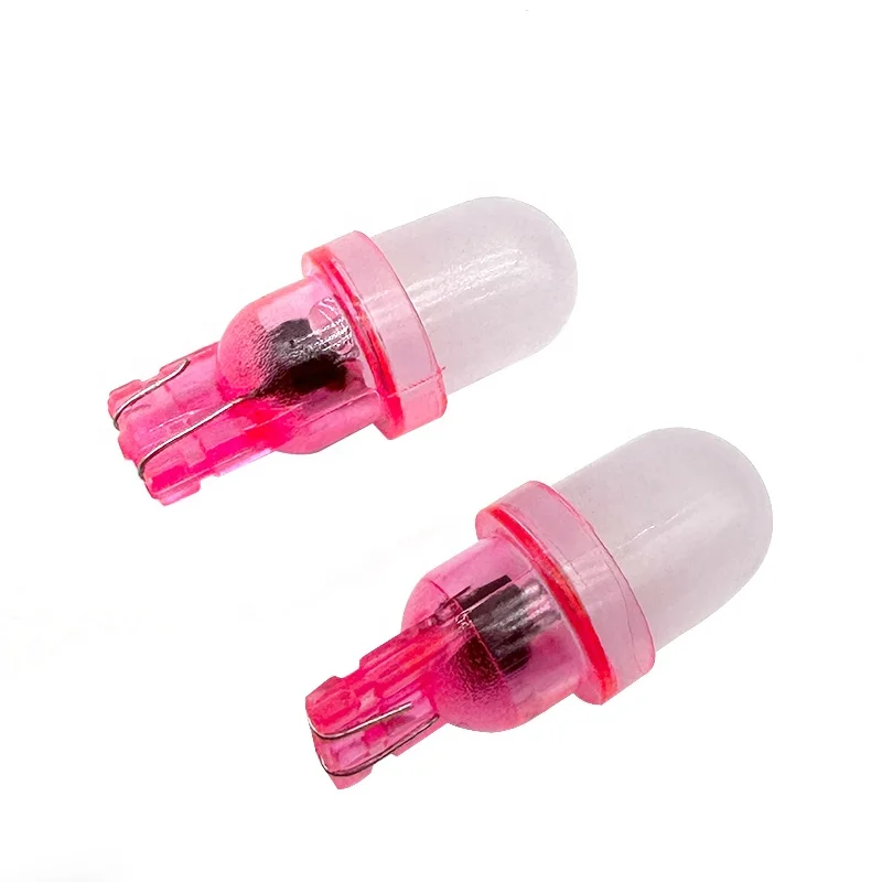 autodragons OEM Transparent Socket AC 6.3V Anti Ghosting Pink 1 Led Frosted lens 194 #555 T10 wedge Pinball Machine LED