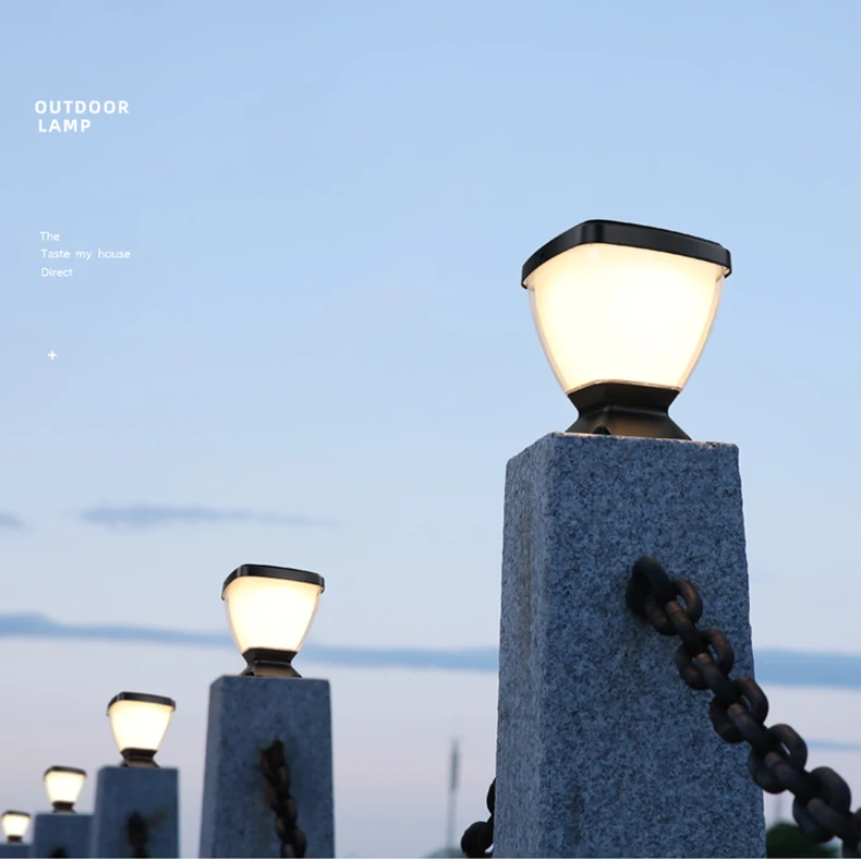 Outdoor landscape lighting 15W solar wall pillar light led solar villa wall lamp