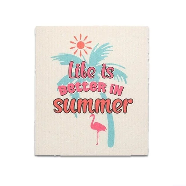 HOSHOM Printed Swedish Cloth Dish Cloth Dish Drying Swedish Natural Dishcloth Cleaning Cellulose Sponge Cloths