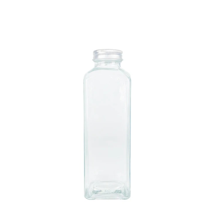 Manufacturers wholesale 500ml square juice milk glass bottles