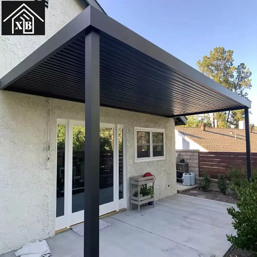 Hot Sale Low cost Easily Assembled automatic un-rusted waterproof Backyard Gazebo outdoor canopy garden Pergola louver pavilion