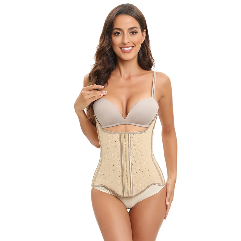 New Lengthening Steel Bone Corset Vendors Custom Private Label Plus Size Corset Hot Shaper Women Men Sweat Hook Waist Trainers