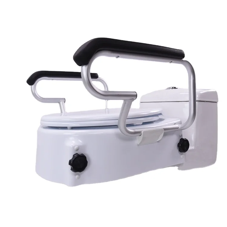 Easy installation HDPE 3 in 1 Commode Removable Raised Toilet Seat with Lid & detachable armrest