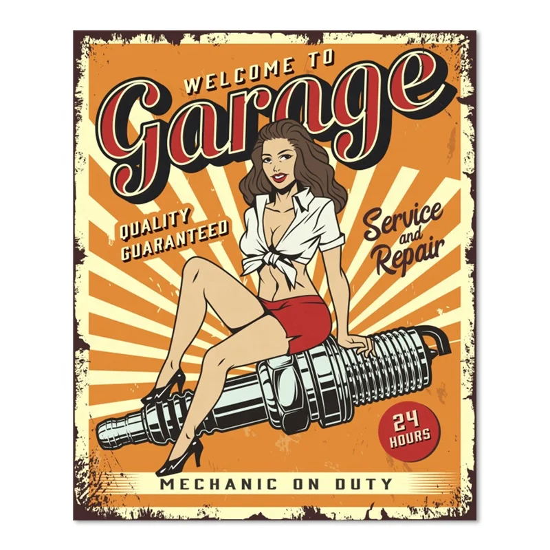 Factory wholesale custom design popular vintage decorative embossed tin signs poster