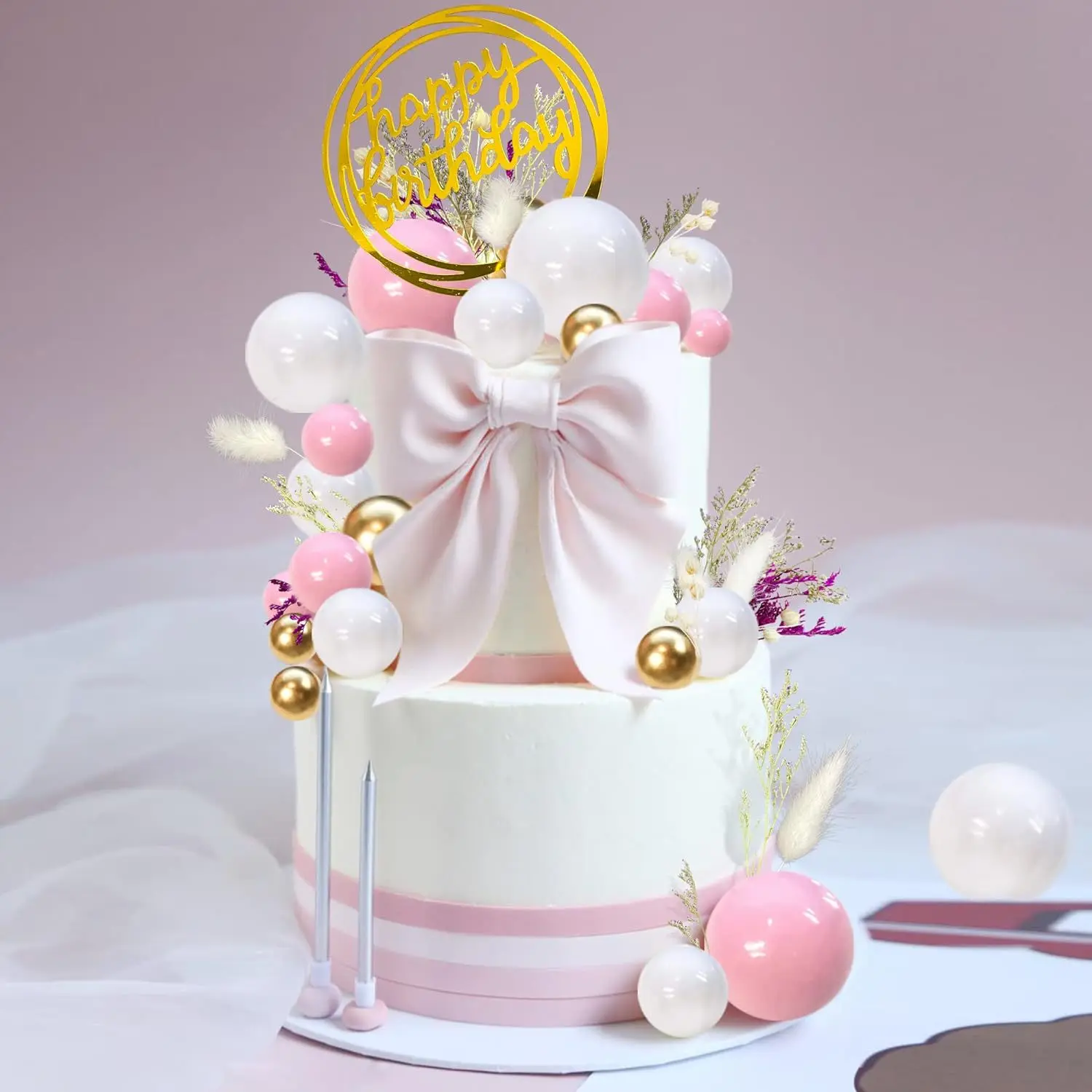 29-pieces Cake Decoration Set with Happy Birthday Cake Card Suitable for Birthday Party Cake Decoration