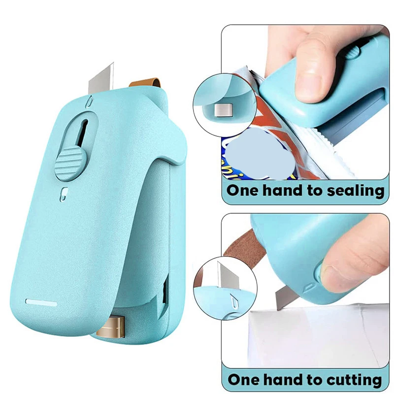 Mini Heat Bag Sealing Machine 2 in 1 Sealer and Cutter Mini Food Sealer Bag Sealer for  food  Chip Snack Storages