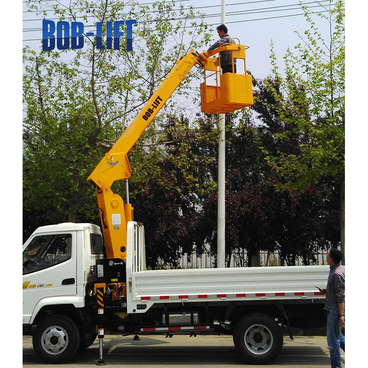 Мини 3ton гидравлическая телескопическая стрела установленная тележкой manlift корзина кран