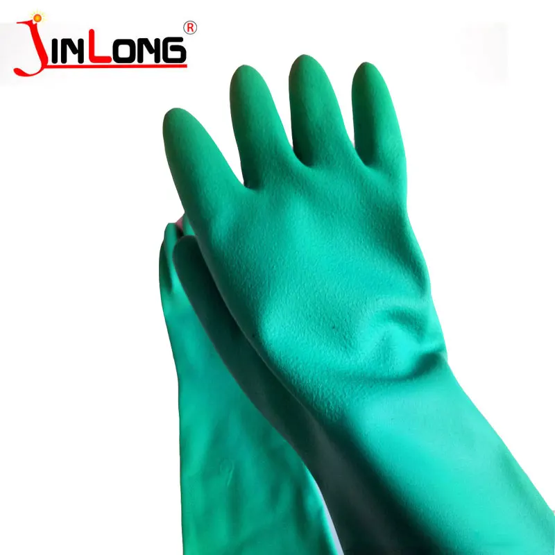 45 cm green chemical industrial nitrile gloves