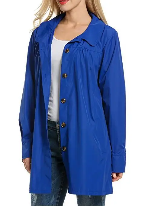 
Women fashion windbreaker army green jacket raincoat for women 