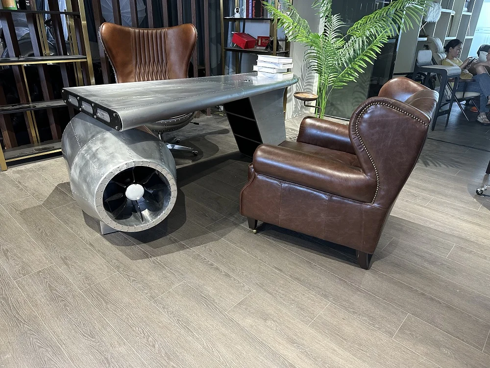 Вдохновленная мебель Авиатор офисный стол алюминиевое крыло самолета художественный Декор винтажный самолет