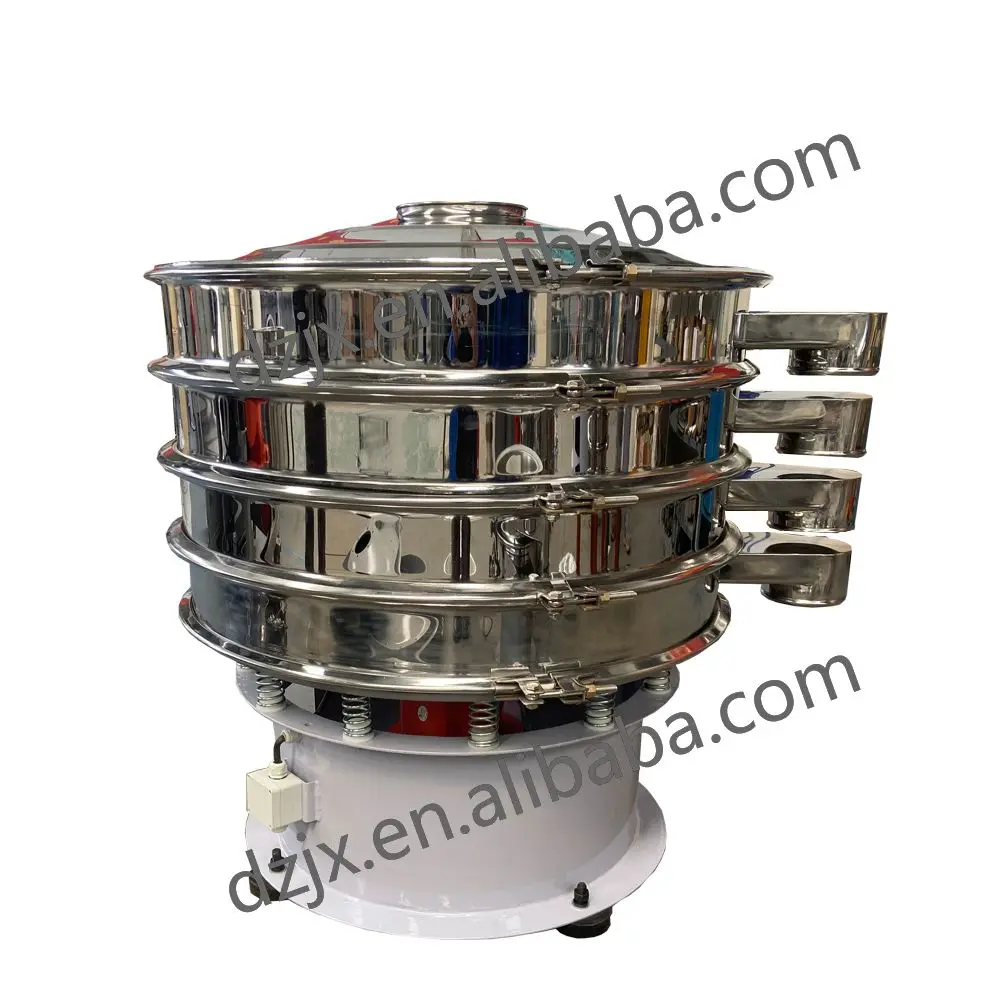 DZJX электрическая промышленная круглая вибрационная ситовая машина из нержавеющей стали вибрационные просеиватели для порошковых частиц мука маниоки