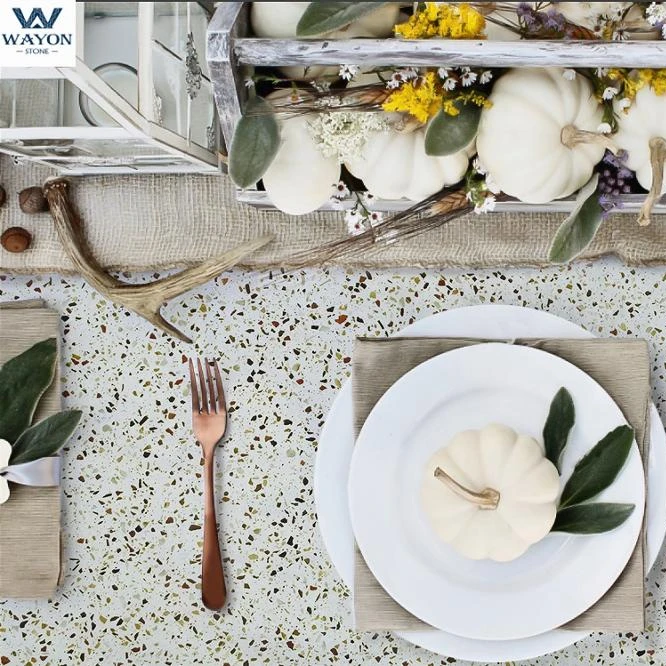 Chinese colorful floor/wall inorganic terrazzo tiles and slab/marble chips for terrazzo