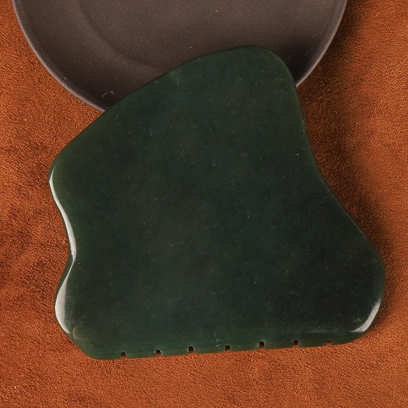 Натуральная бижутерия против старения, темно-зеленая яшма гуаша нефритовый нефрит, массажер гуаша, камень для доски