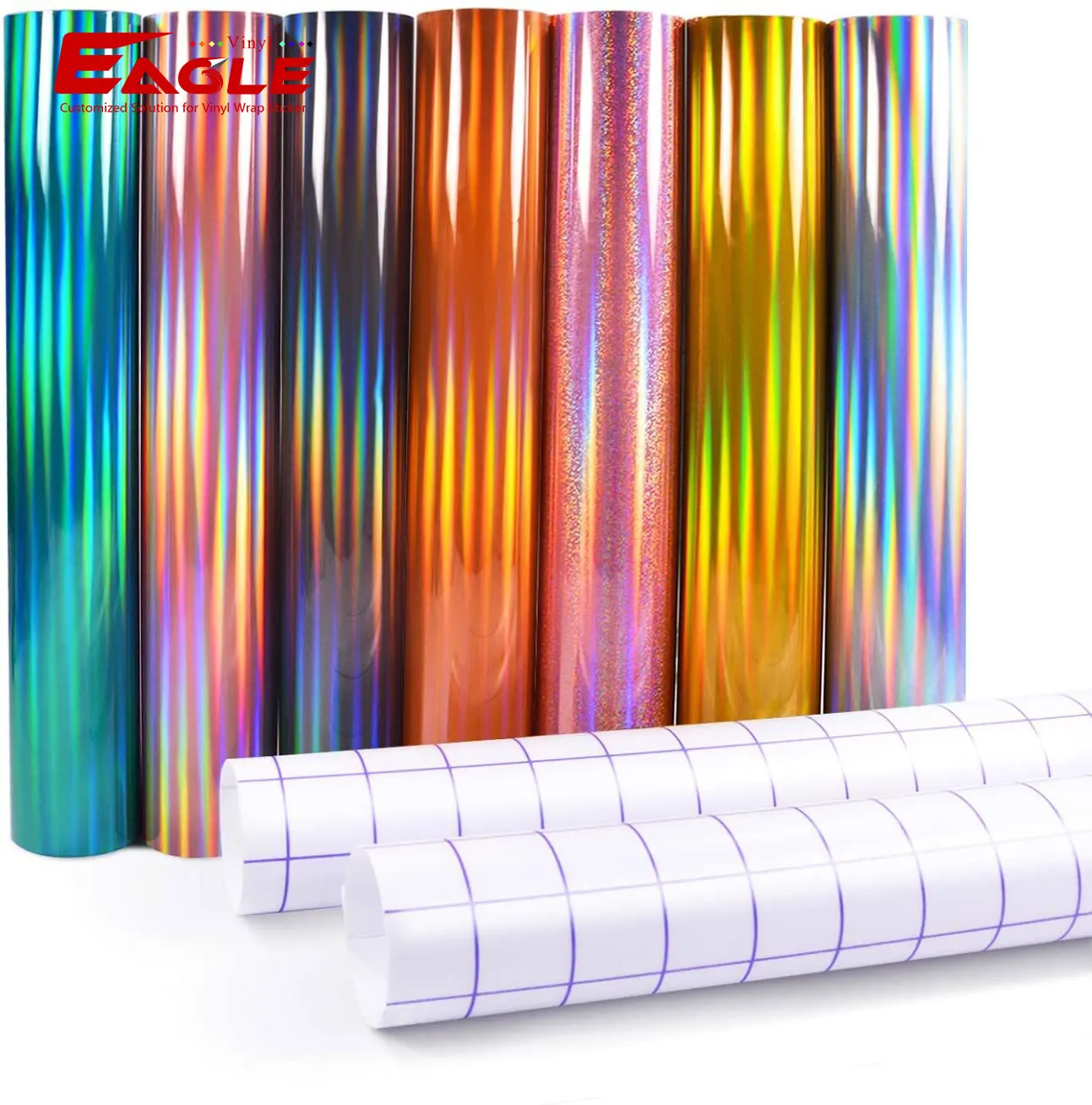 Hot sale brushed holographic glossy color cutting vinyl self adhesive vinyl roll for cricut cutting sticker