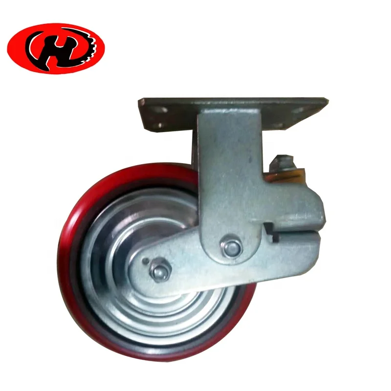 best China made heavy duty spring mounted PU  shock absorbing  trolley caster wheel