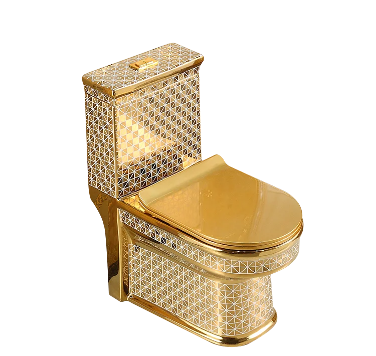 Hotel home floor mounted bathroom toilet commode washdown golden ceramic one piece toilet wc