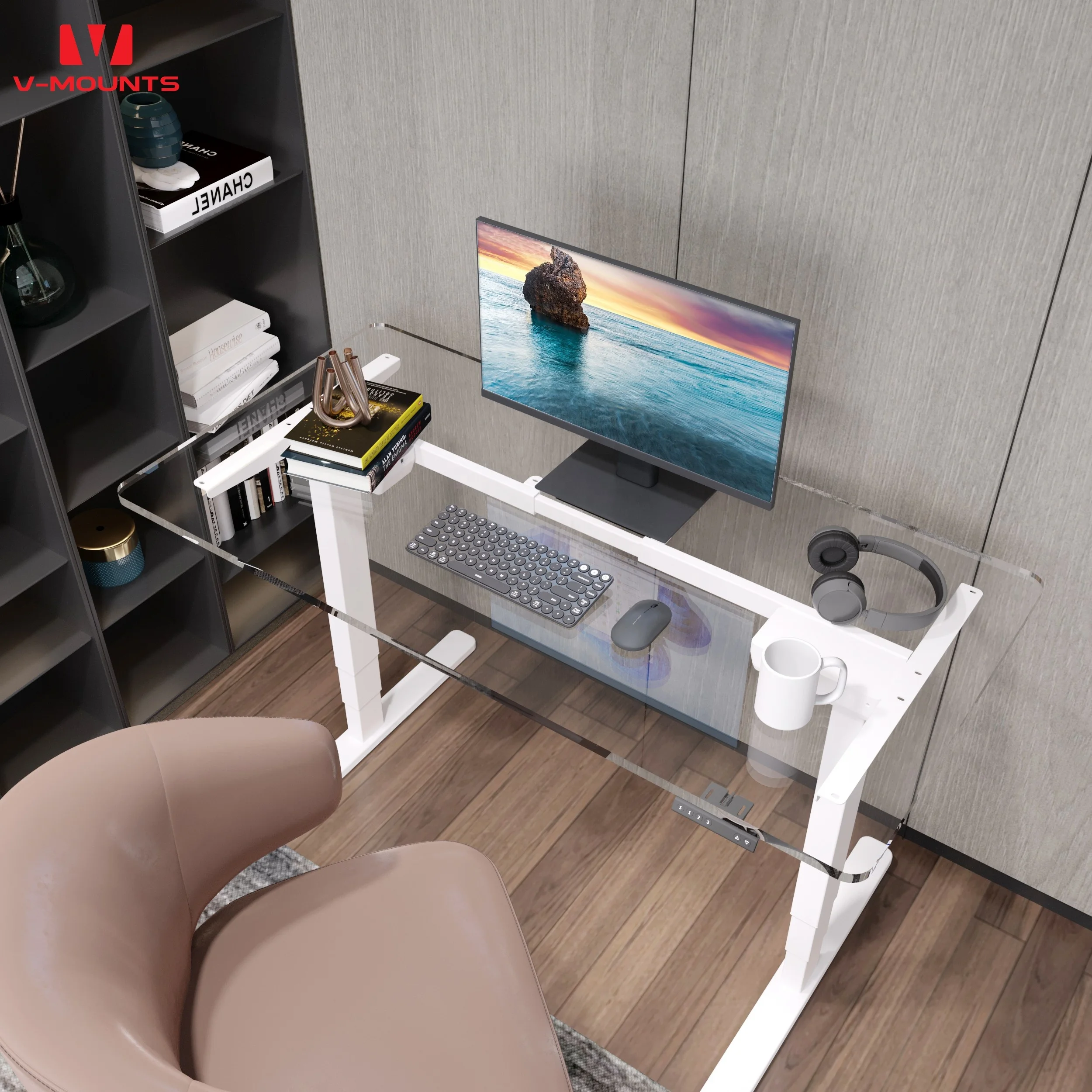 V-mounts Ergonomic modern desk frame for home office with Stop function in case of obstruction VM-JSD2-02-D