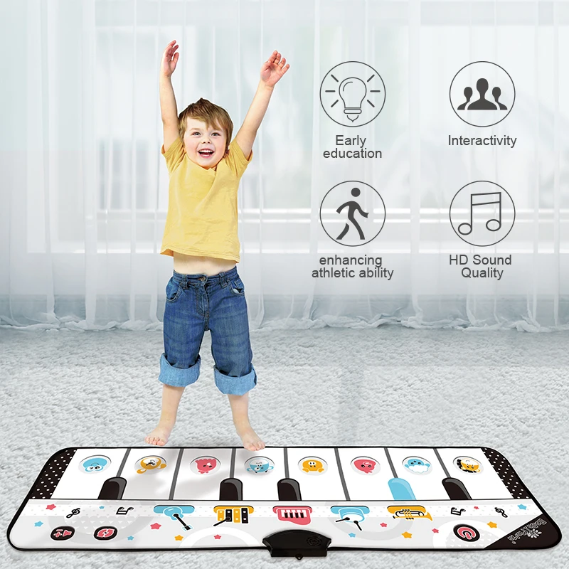 Лидер продаж, гигантский танцевальный коврик для пианино, 16 кнопок, детская электронная клавиатура, музыкальный игровой коврик, игрушка