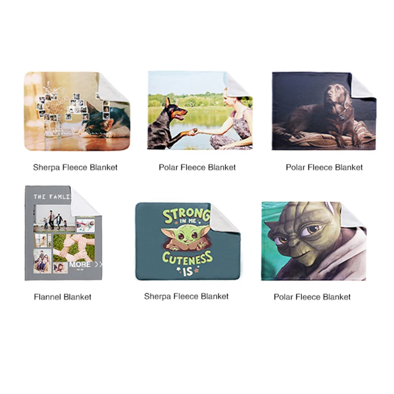 Custom polar fleece photo blanket sublimation Arctic blank blanket with print