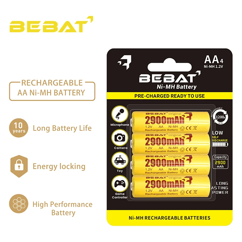 New Product 1.2V Ni-Mh USB Rechargeable AA 1200mah 2900mah nimh aaa rechargeable battery for toys
