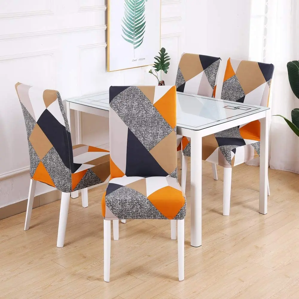 4PACK Printed Parsons Chair Slipcover Dining Chair Covers Stretch Chair Covers for Dining Room