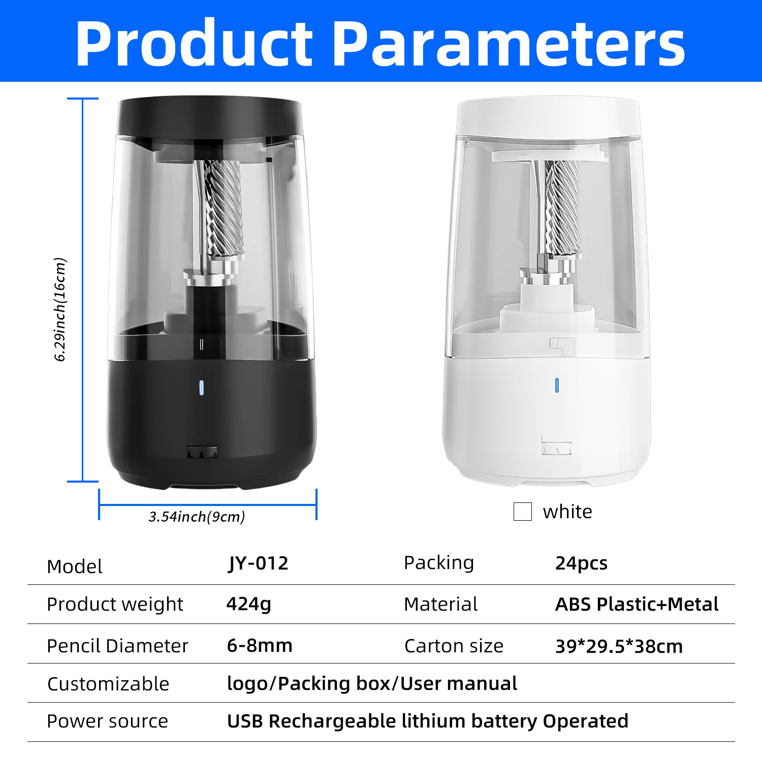 Zongmao Wholesale Electric pencil sharpener Custom Logo suitable charcoal graphite pencil Electric pencil sharpener for sketch