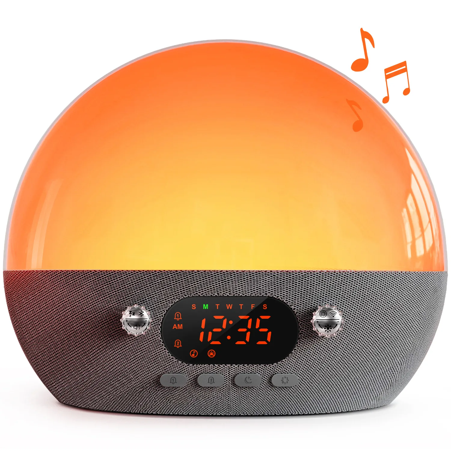 Analog Sunrise Wake up Light White Noise Sleeping Ambient  Bluetooth Music Smart Night Light Alarm Clock Speaker Lights