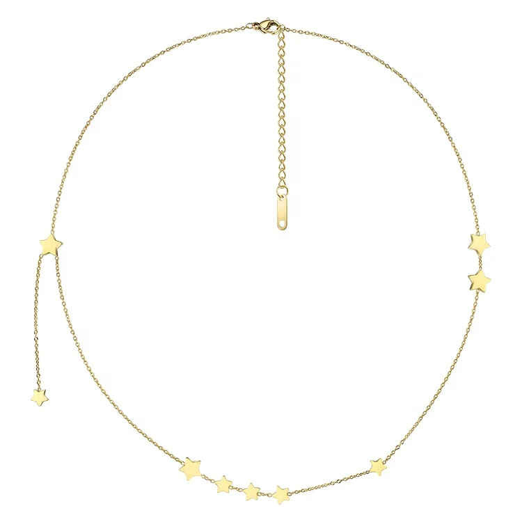 Fashion Star Choker Necklace For Women Best Friend Gift Gold Color Chain Necklaces Fashion Boho Holiday Jewelry P193004