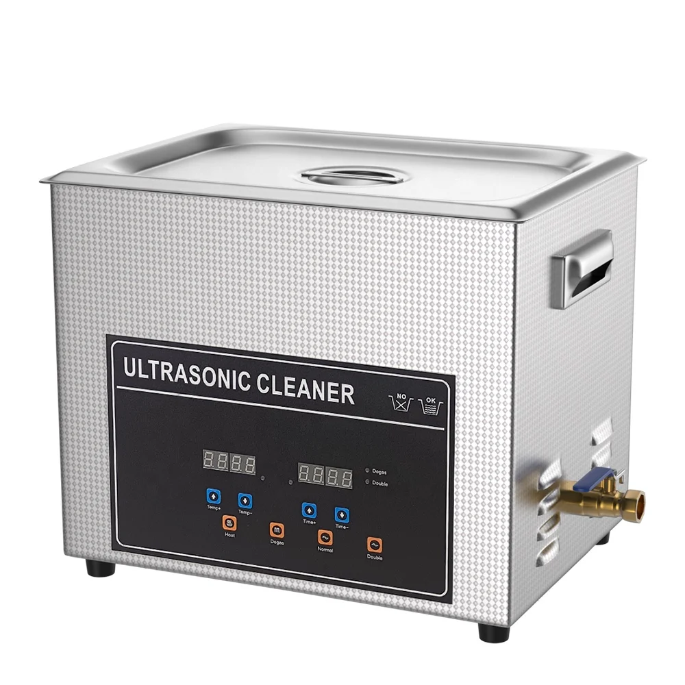 Desktop Stainless Steel Ultrasonic Cleaner 15L 3.96 Gal  360 W & 480 W & 540 W  Digital  Semiwaves & Full-wave Work Alternately