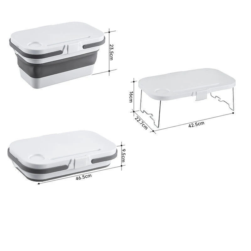 Outdoor spring picnic basket Camping cookout Foldable hand basket multi-functional portable camping storage box