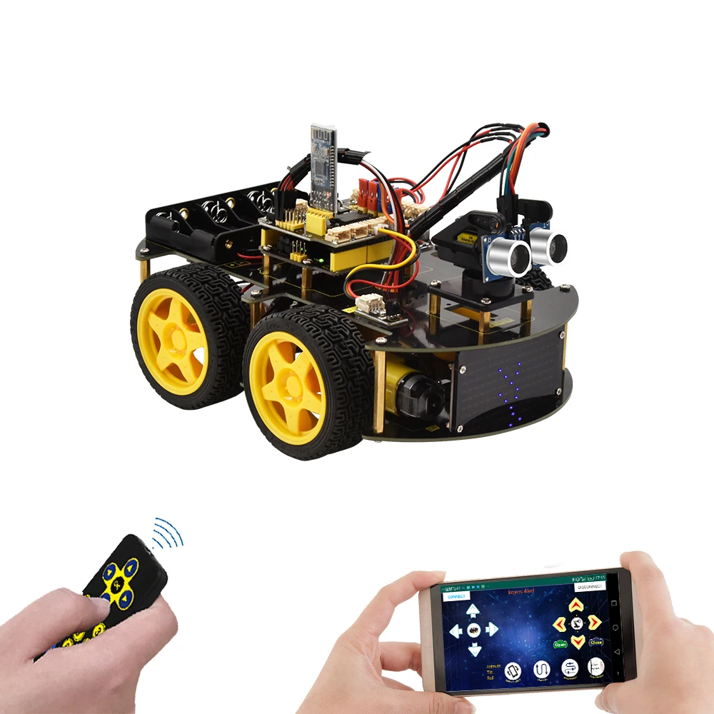 Лидер продаж V2.0 4wd робот-автомобиль приложение дистанционное управление для Arduino робот Обучающий Набор Обучающие игрушки