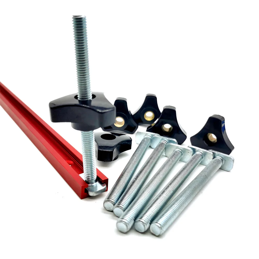 10 Pack / 5 Pack T Bolt and Nut Set M8 Woodworking Tool Jigs Screw Slot Fastener and Through Hole Nut Miter Track Bolts Jig