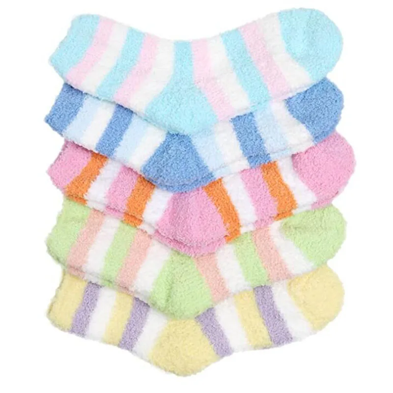 Women Cozy Cotton Socks Winter Sleep Bed Socks Floor Home Fluffy Socks Coral velvet Feet Warmer Christmas gift