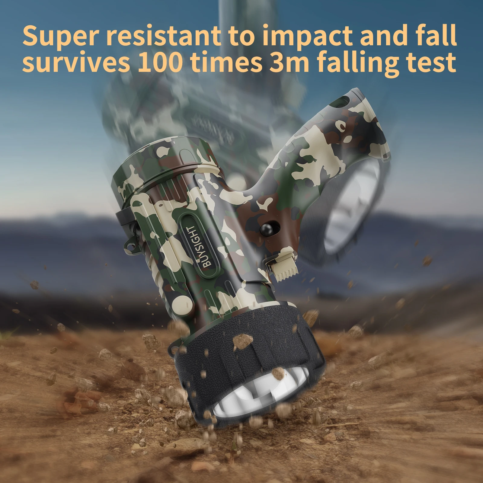 High quality Rechargeable Handheld Spotlight with impact resistant housing for outdoor