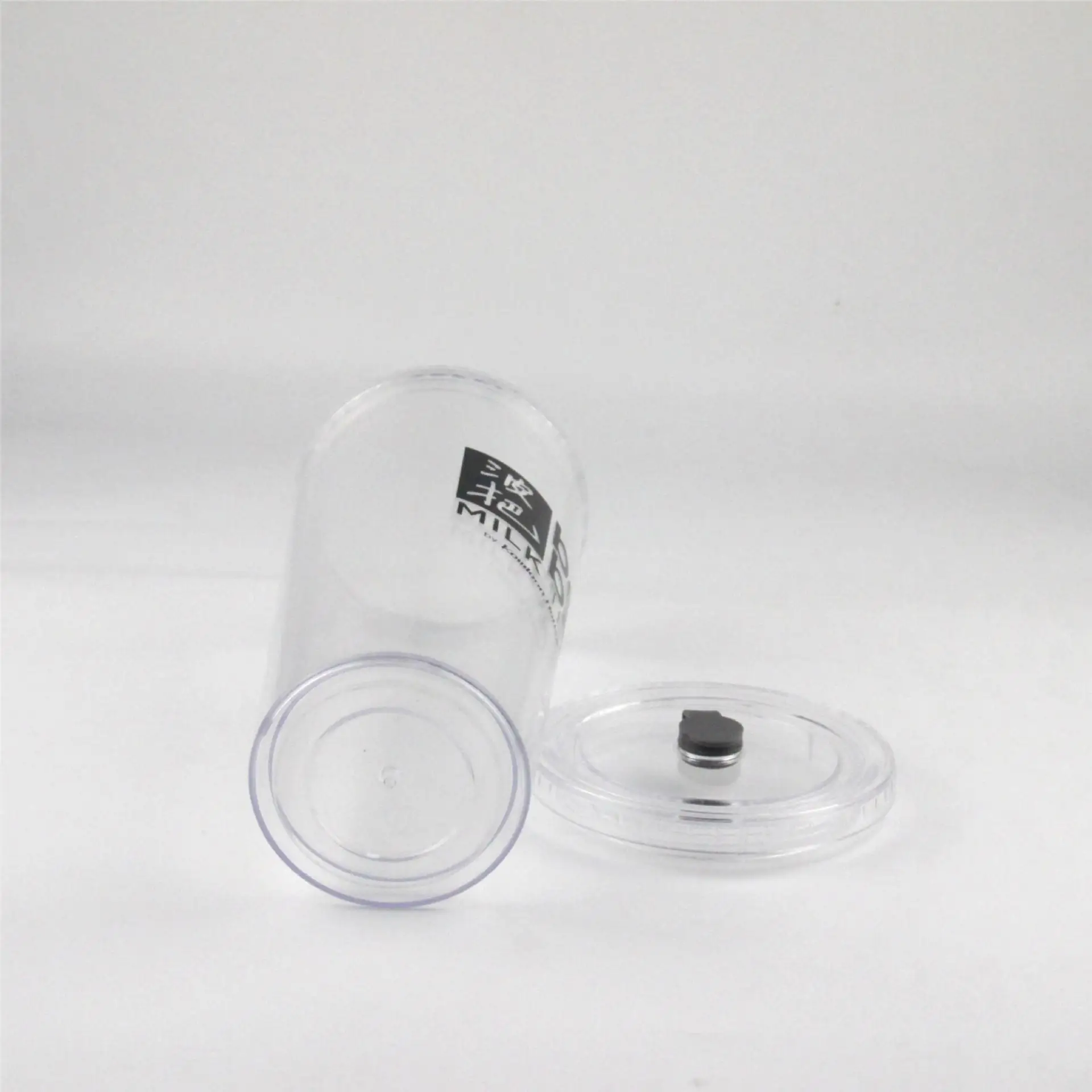 32oz Double Wall Insulated Bubble Tea Cup Plastic Acrylic Iced Coffee Cup with Lid