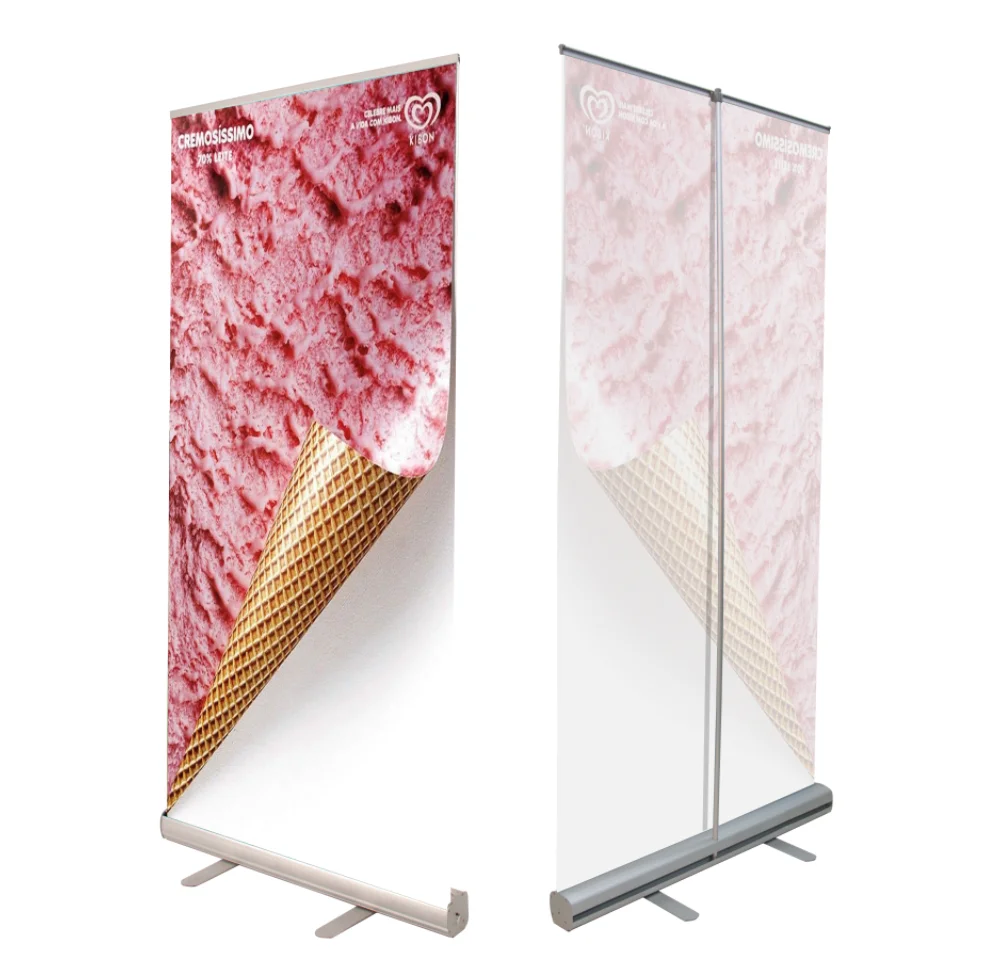 Aluminium Roll Up Banner 80x200cm Backdrop Double Sided Retractable Roll Up Banner Stand For Trade Show