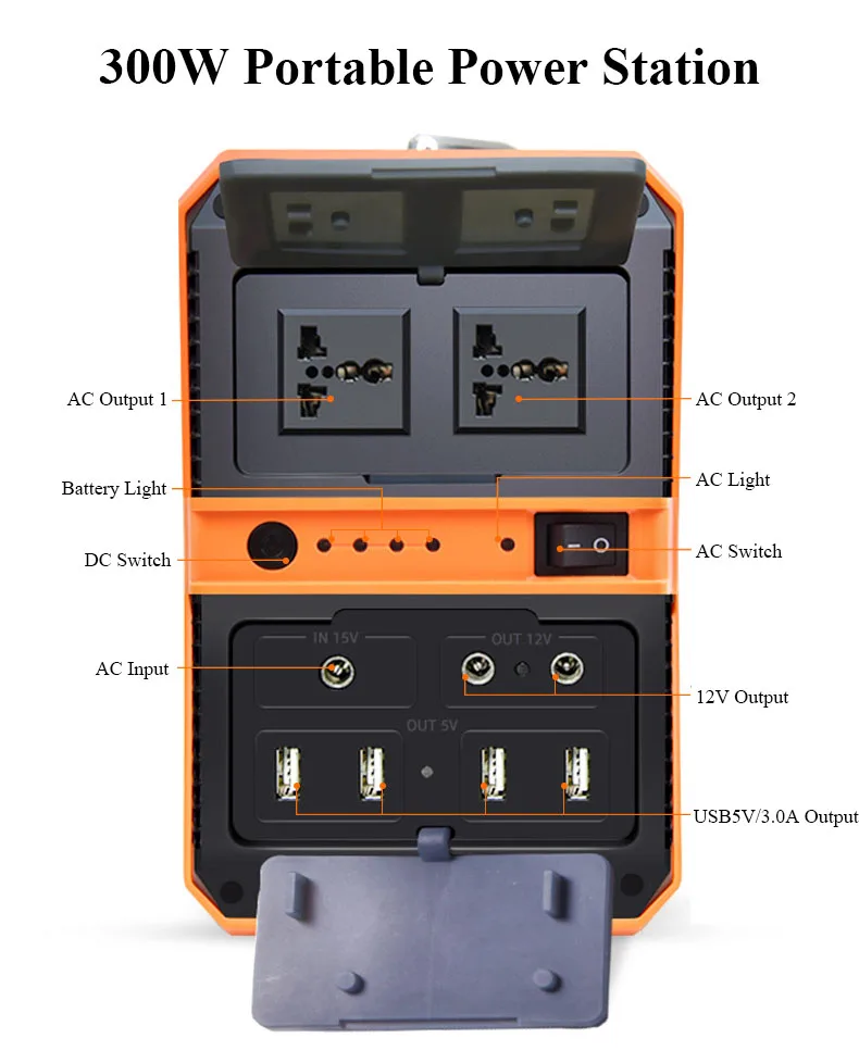Factory Wholesale 300W Portable Power Station Power Bank Solar Generator Camping Outdoor Energy Storage Power Supply 220V