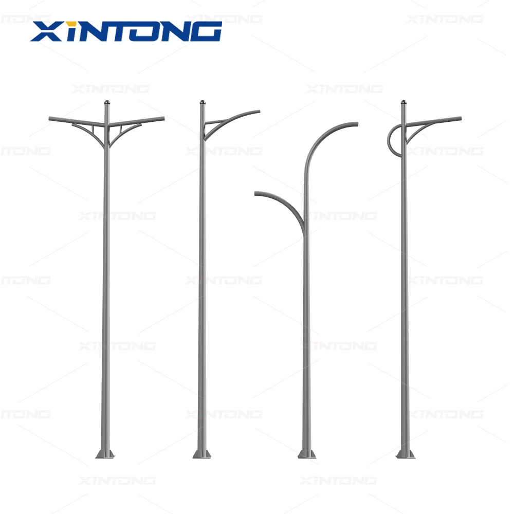 XINTONG 5 Year Warranty LED Street Light Pole with Galvanized Finish for Harsh Environments