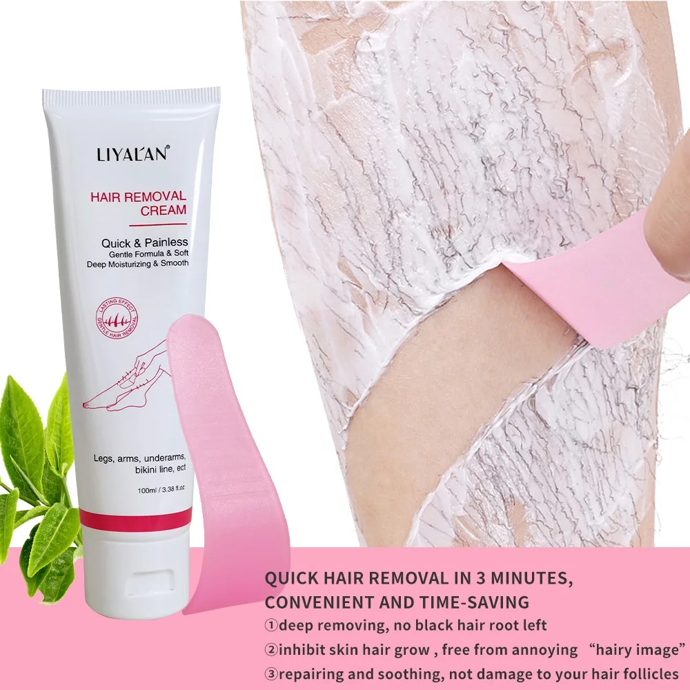 Private Label Quick Painless Body Depilatory Permanent Skin Smooth Armpit Hand Legs Hair Removal Cream For Men Women