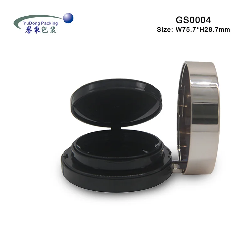 Double layer Air Cushion Case Round Cream Foundation Compact Case with Mirror and Powder Puff Layer Container