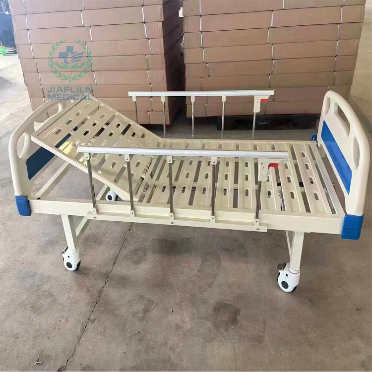 High quality double crank manual patient bed with dual function folding bed