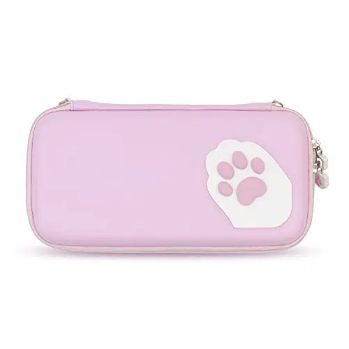 Тонкий Дорожный чехол Hardshell подходит для консоли Switch и игровых аксессуаров-съемный ремешок на запястье (фиолетовый)