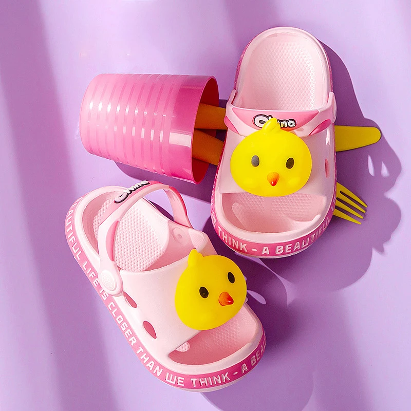HX08 Fashion Cute Cartoon Summer Beach Sandals Flat Non Slip Eva Slippers For