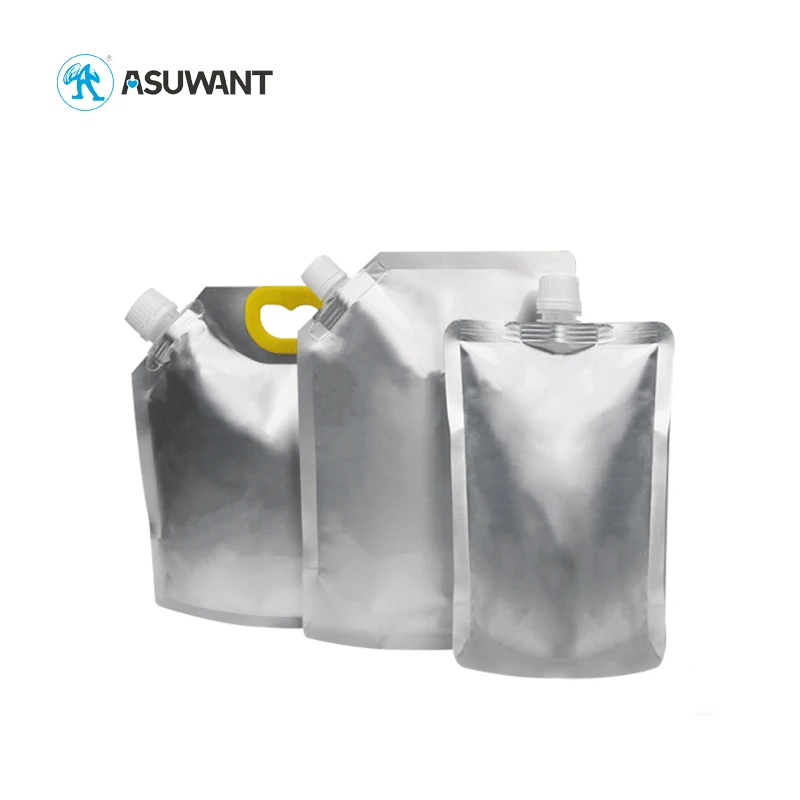 Custom Printed Clear Drink Reusable Food Spout Pouch Plastic Liquid Stand Up Pouch With Spout