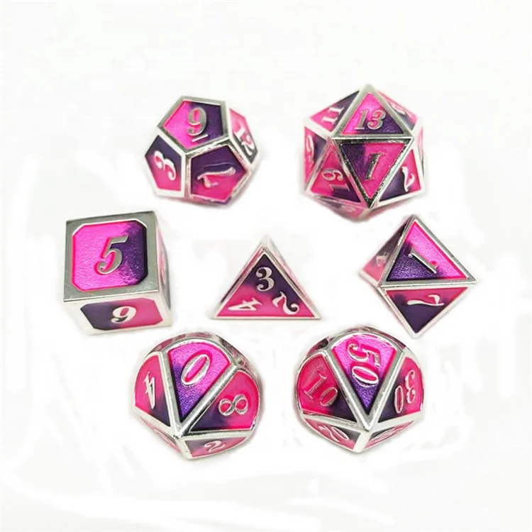Best Quality Price Gorgeous Mixed Color Italic Metal Dice Sets for Board Games