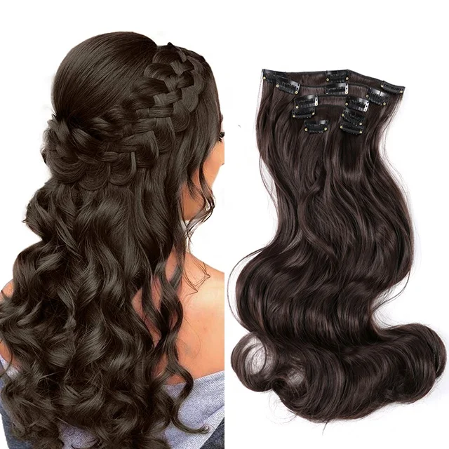 Factory Price Hair Extensions Crochet Hair pieces Braids Attachment Hair Ponytail 5 Pieces Curly Style